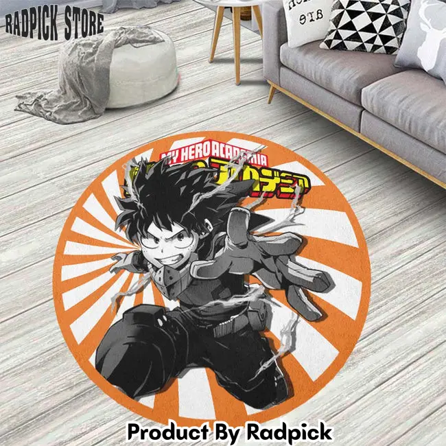Izuku midoriya round rug custom my hero academia anime circle carpet  rp5954625